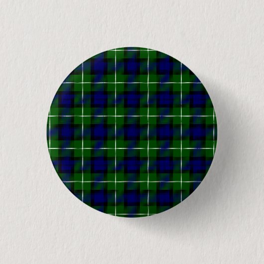 Lamont tartan blue green plaid ronde button 3,2 cm (Voorkant)
