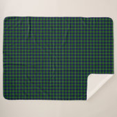 Lamont tartan blue green plaid sherpa deken (Voorkant (horizontaal))