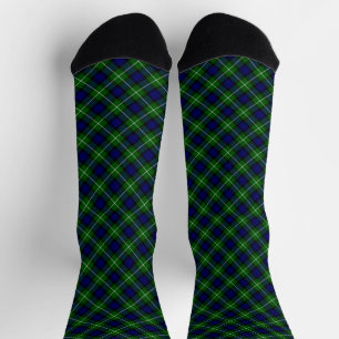 Lamont tartan blue green plaid sokken