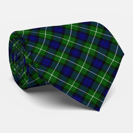 Lamont tartan blue green plaid stropdas (Opgerold)