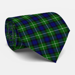 Lamont tartan blue green plaid stropdas