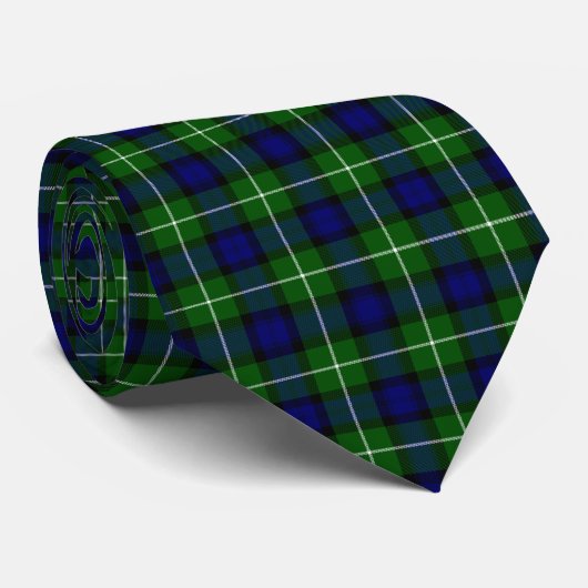 Lamont tartan blue green plaid stropdas (Opgerold)
