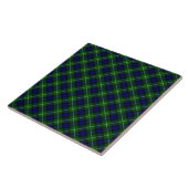 Lamont tartan blue green plaid tegeltje (Zijkant)