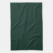 Lamont tartan blue green plaid theedoek (Verticaal)