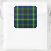 Lamont tartan blue green plaid vierkante sticker (Tas)