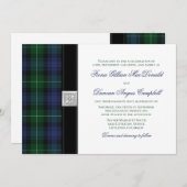 Lamont Tartan Scottish Celtic Wedding Invitation Kaart (Voorkant / Achterkant)