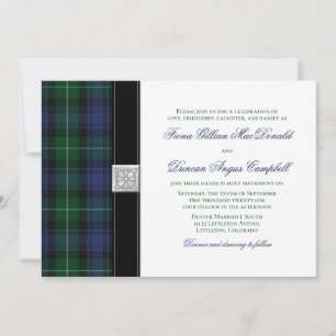 Lamont Tartan Scottish Celtic Wedding Invitation Kaart