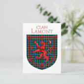 Lamont Tartan Scottish Plaid Lion Rampant Briefkaart (Staand voorkant)