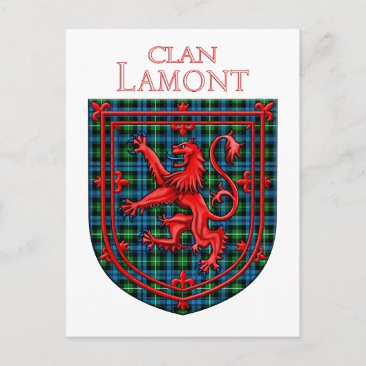 Lamont Tartan Scottish Plaid Lion Rampant Briefkaart (Voorkant)