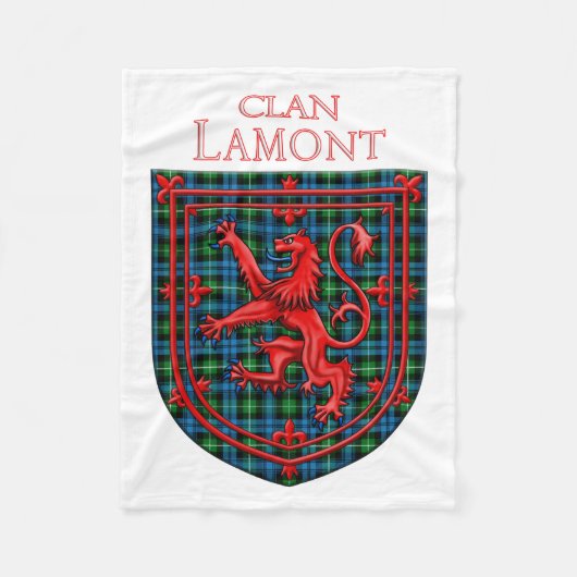 Lamont Tartan Scottish Play Lion Rampant Fleece Deken (Voorkant)