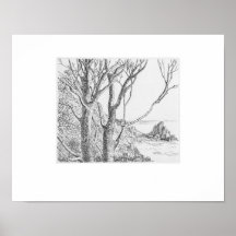 Lamorna Cornwall-afdruk, Eleanor M Hughes heruitga