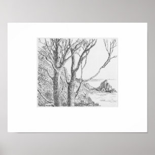 Lamorna Cornwall-afdruk, Eleanor M Hughes heruitga Poster