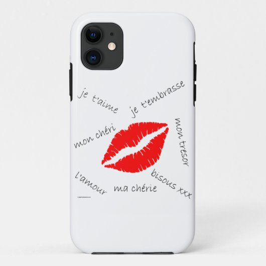 L'amour Franse Kiss iPhone Case (Achterkant)