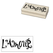 L'Amour (Liefde) Franse Retro Rubber Art Stamp Rubberstempel (Gestempeld)