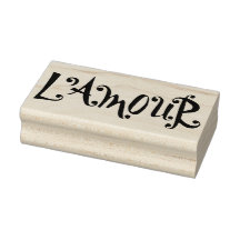 L'Amour (Liefde) Franse Retro Rubber Art Stamp