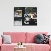 Lamp aan het meer canvas afdruk (Insitu (Woonkamer))