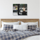 Lamp aan het meer canvas afdruk (Insitu (Slaapkamer))