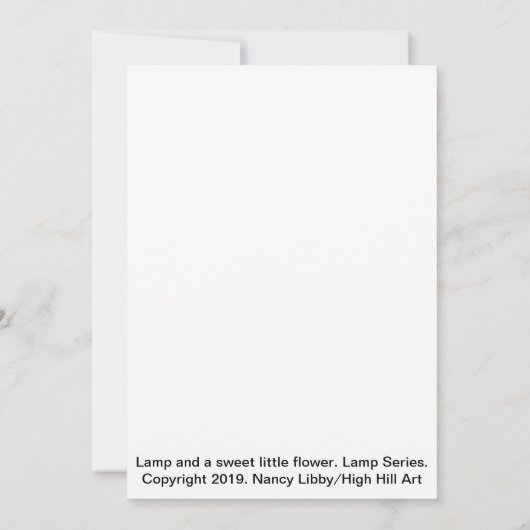 Lamp en een zoete kleine bloem kaart (Achterkant)