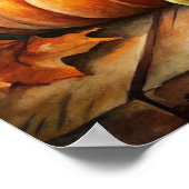 Lamp en Pompoenen Herfst Poster (Hoek)