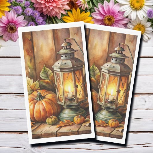 Lamp en Pompoenen Herfst Servet