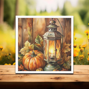Lamp en pompoenen Herfst Servet