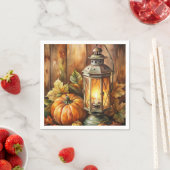 Lamp en pompoenen Herfst Servet (Insitu)