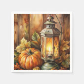 Lamp en pompoenen Herfst Servet (Voorkant)