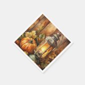 Lamp en pompoenen Herfst Servet (Hoek)