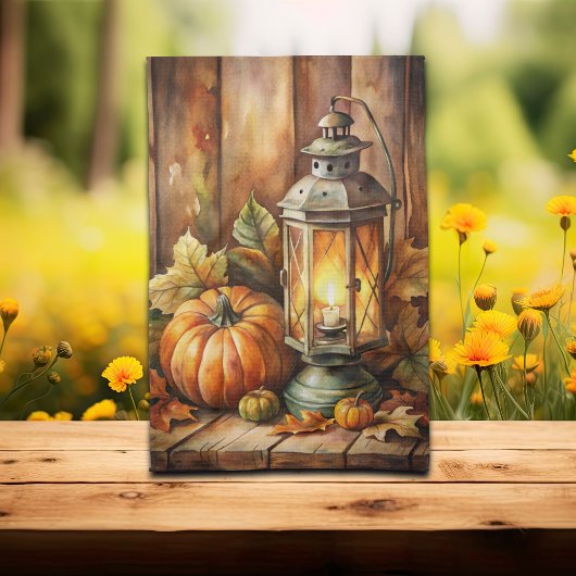 Lamp en Pompoenen Herfst Theedoek