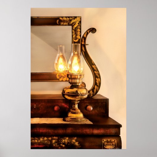 Lamp - Het bureau en lantaarn Poster (Voorkant)