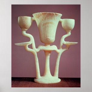 Lamp in de vorm van drie lotusbloemen poster