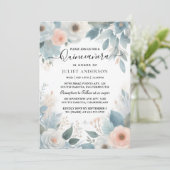 Lamp Ivory Ice Sky Gold Light Blue Quinceanera Kaart (Staand voorkant)