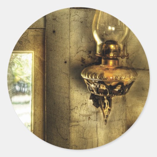 Lamp - Kerosine Lamp Ronde Sticker (Voorkant)