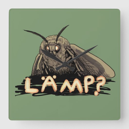 Lamp? Moth Meme Vierkante Klok (Voorkant)