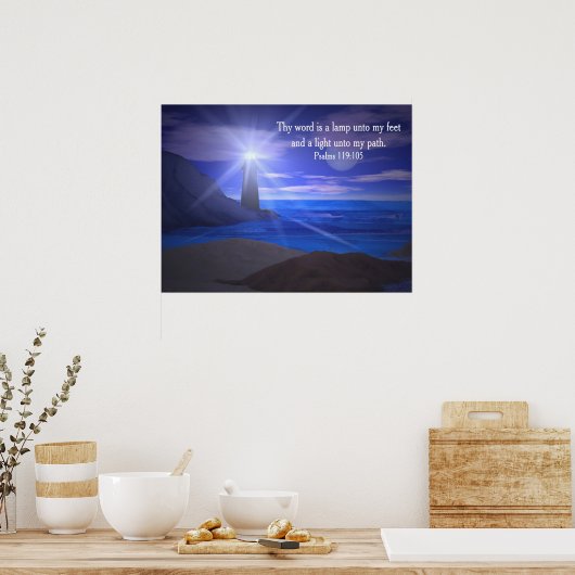 Lamp naar mijn voetafdrukken poster (Keuken)