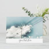 Lamp Pole Blue Sky Clouds Invitation Kaart (Staand voorkant)