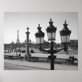 Lamp Post en Eiffel Poster