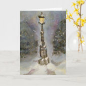 Lamp Post in Blue Holiday Kaart (Gele Bloem)