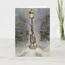 Lamp Post in Blue Holiday Kaart