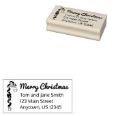 Lamp Post Licht Garland Vrolijke Kerstvakantie Rubberstempel (Gestempeld)