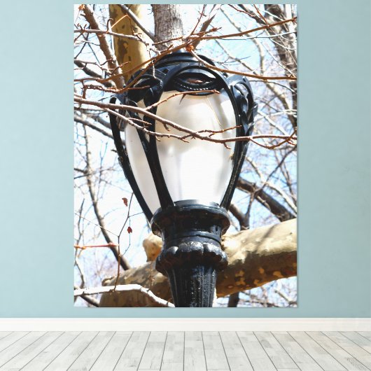 Lamp Post New York Central Park Canvas Afdruk (Insitu (Houten vloer))