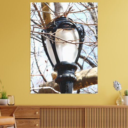 Lamp Post New York Central Park Canvas Afdruk (Insitu (Woonkamer))