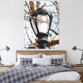 Lamp Post New York Central Park Canvas Afdruk (Insitu (Slaapkamer))