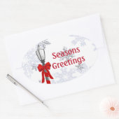 Lamp Post Seasons Greetings OS Ovale Sticker (Envelop)