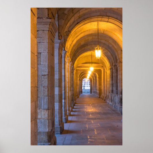 Lamp verlichte steengang, spanje poster (Voorkant)