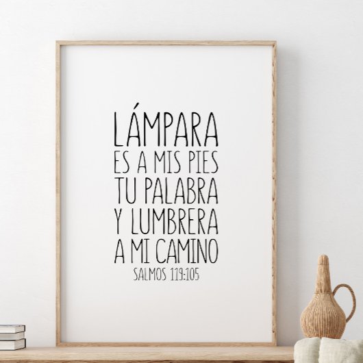 Lámpara es a mis pies tu palabra, Salmos 119:105 Poster