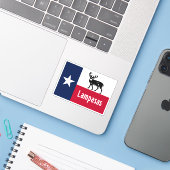 Lampasas Texas Sticker (Laptop met iPhone)
