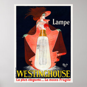 Lampe Westinghouse France Vintage Poster 1912