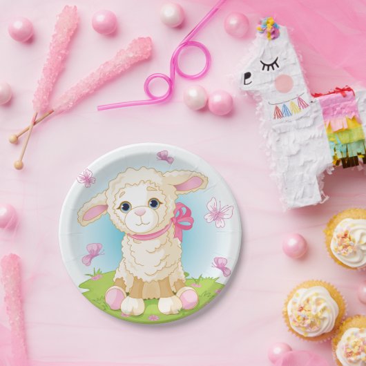 Lampen en botervliegen papieren bordje (Feest)