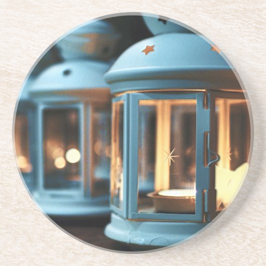 Lampen, lampjes en kaarsen zandsteen onderzetter (Voorkant)